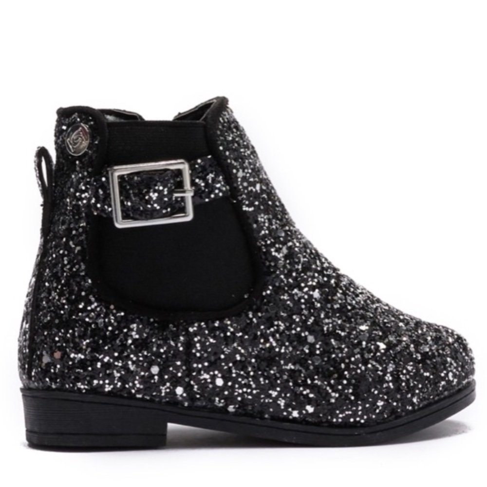 Bebe Girl’s Black Glitter Boots - $89 New in Box!